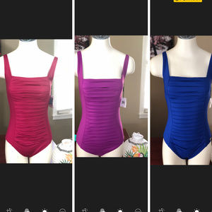 Calvin Klein Ruched Panel One Piece Swimsuit Sw2